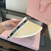 MIUMIU 26S LOGO-BAND STRAW VISOR 342364
