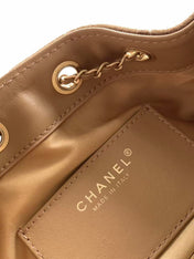 CHANEL 25S HOBO BAG 22 IN BROWN SUEDE WITH GOLD HARDWARE