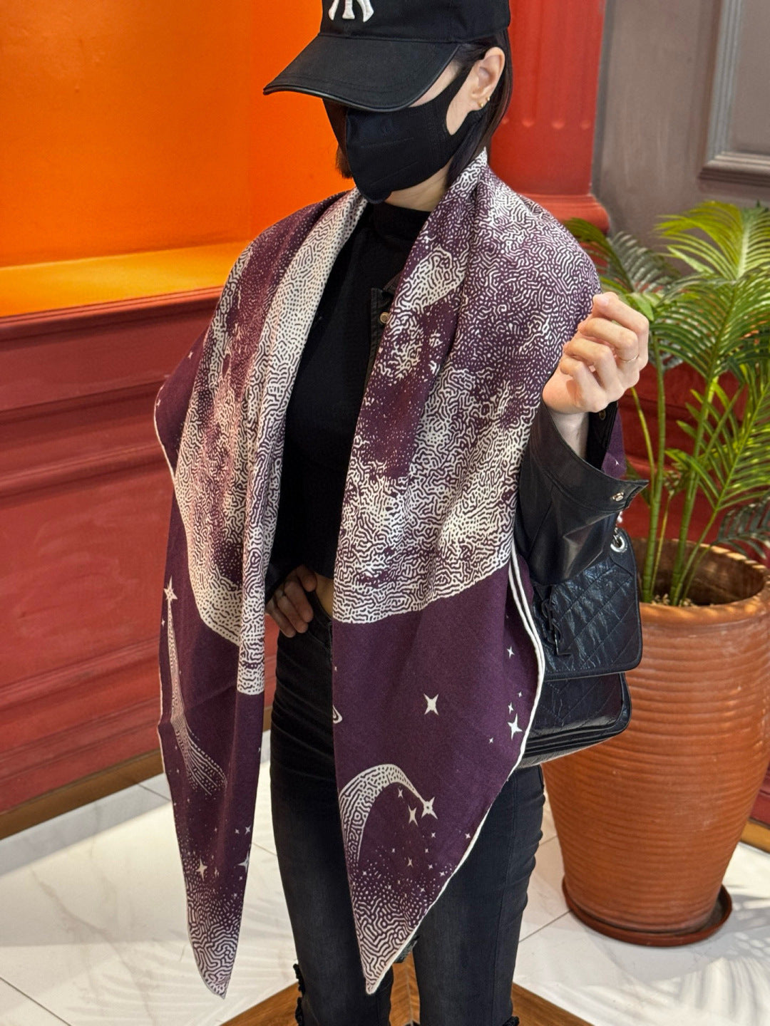 HERMES 25S SCARF 140 IN SILK CASHMERE 987419