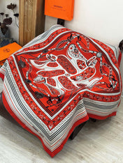 HERMES 25S SCARF 140 IN SILK CASHMERE 991680