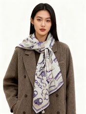 HERMES 25S SCARF 137 IN SILK CASHMERE 991688