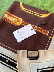 GUCCI 26S SCARF 140 IN CASHMERE AND SILK 290756