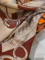 HERMES 26S SCARF 140 IN CASHMERE AND SILK 303354