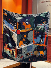 HERMES 26S SCARF 140 IN CASHMERE AND SILK 303101