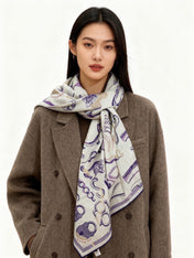 HERMES 26S SCARF 140 IN CASHMERE AND SILK 303155
