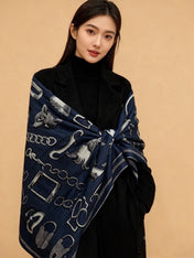 HERMES 26S SCARF 140 IN CASHMERE AND SILK 303157