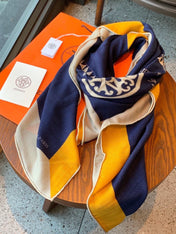 HERMES 26S SCARF 140 IN CASHMERE AND SILK 304242