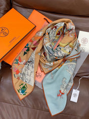 HERMES 26S SCARF 135 IN CASHMERE AND SILK 304246