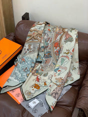 HERMES 26S SCARF 135 IN CASHMERE AND SILK 304247