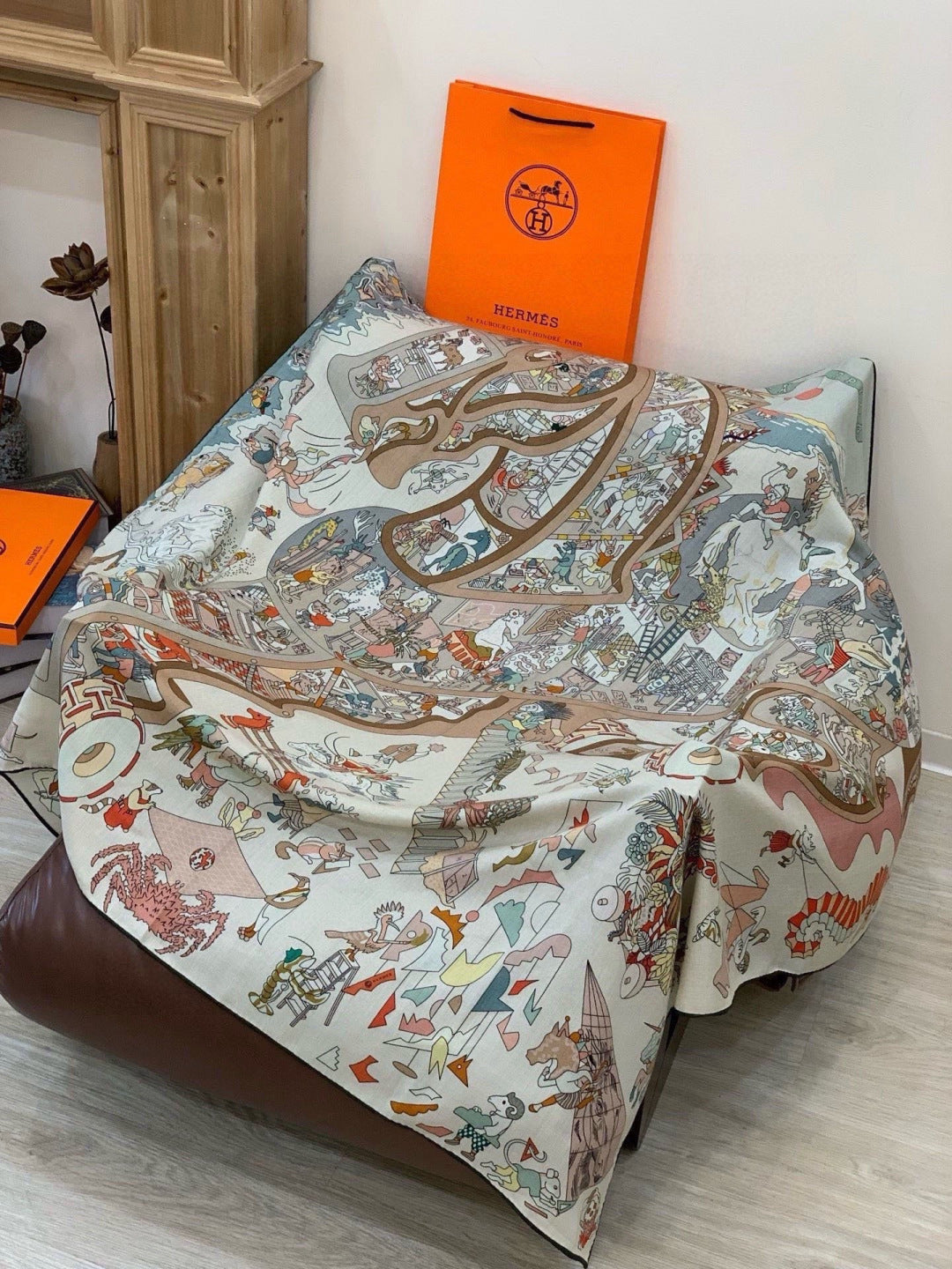 HERMES 26S SCARF 135 IN CASHMERE AND SILK 304248