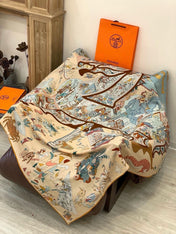 HERMES 26S SCARF 135 IN CASHMERE AND SILK 304250