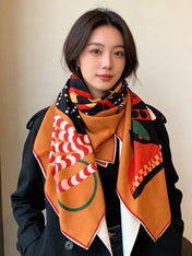 HERMES 26S SCARF 140 IN CASHMERE AND SILK 304707
