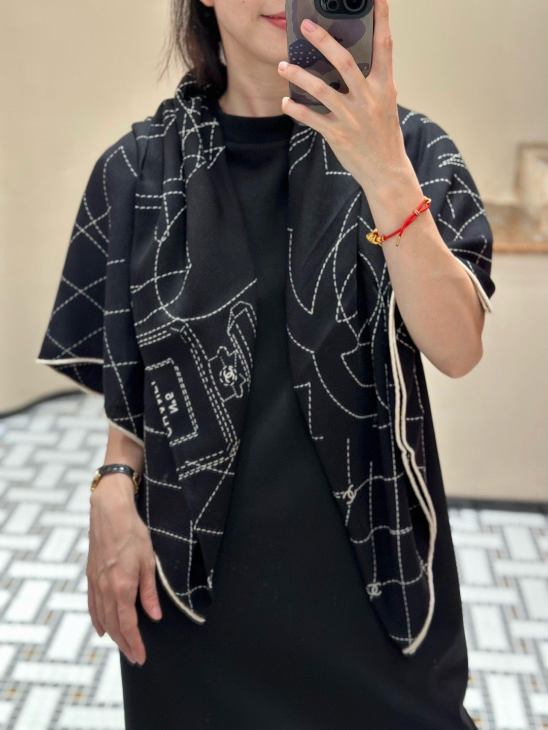 CHANEL 26S SCARF 140 IN CASHMERE AND SILK 304714