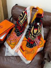 HERMES 26S LONG SCARF 200 IN CASHMERE AND SILK 306083