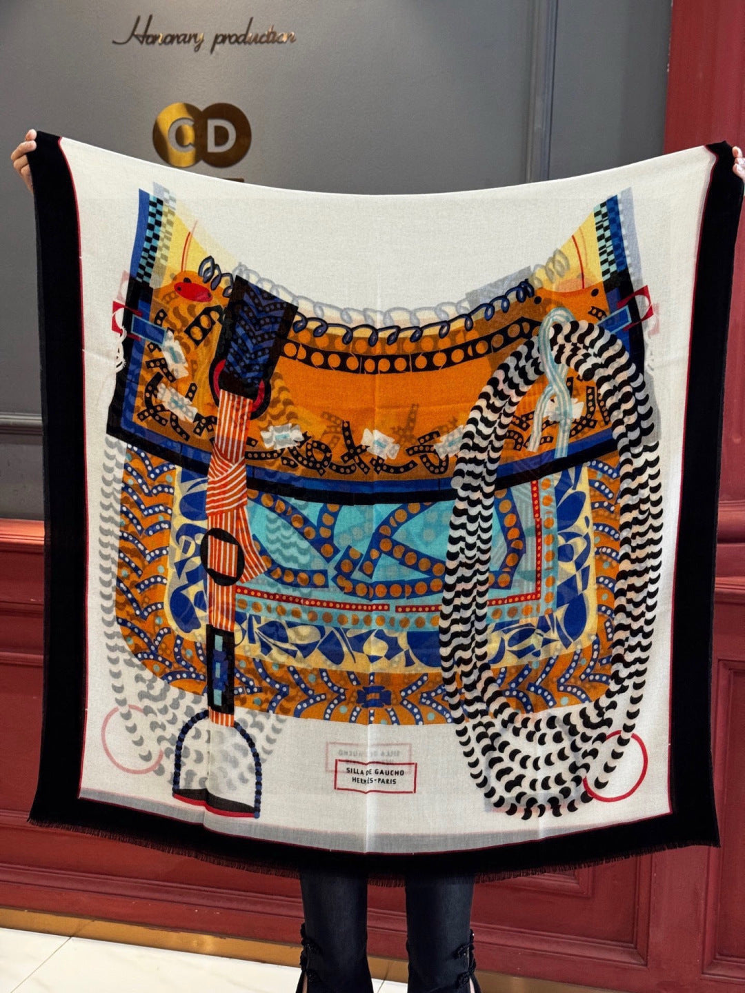 HERMES 26S LONG SCARF 200 IN CASHMERE AND SILK 306084