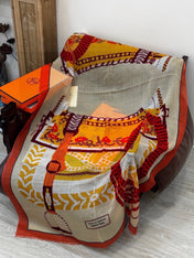 HERMES 26S LONG SCARF 200 IN CASHMERE AND SILK 306085