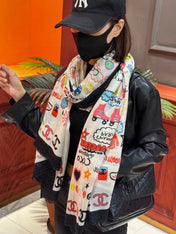CHANEL 26S SCARF 200 IN CASHMERE AND SILK 307210