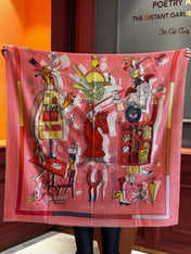 HERMES 26S LONG SCARF 200 IN CASHMERE AND SILK 307234