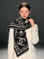 CHANEL 26S SCARF 135 IN CASHMERE AND SILK 309371