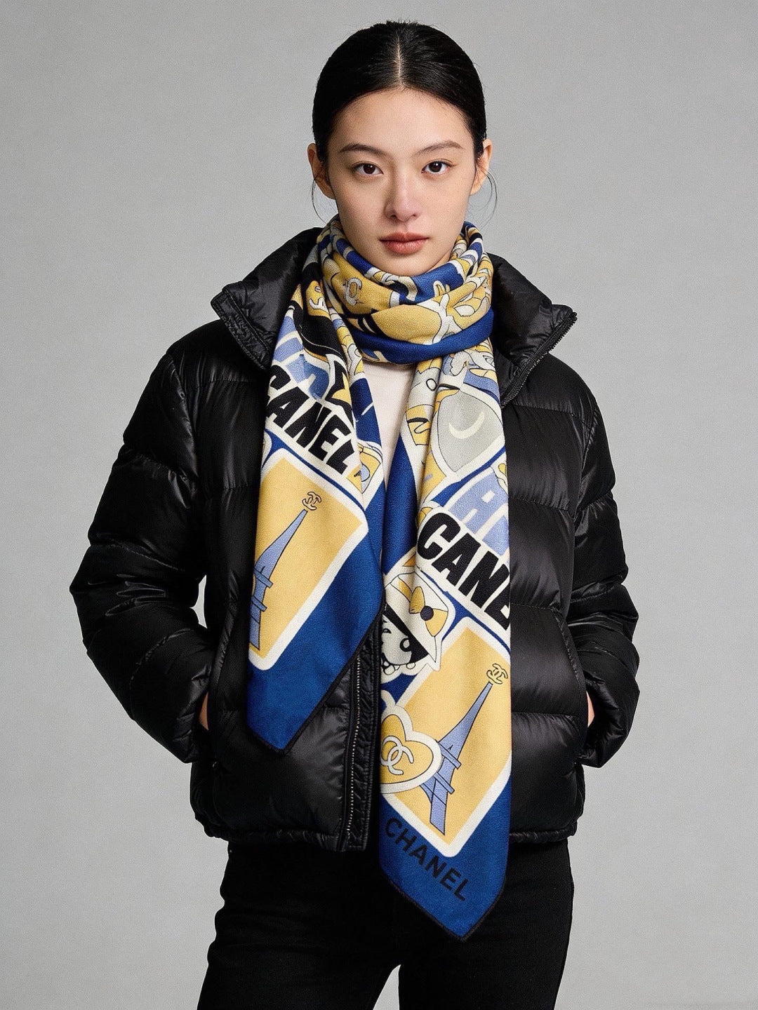 CHANEL 26S SCARF 135 IN CASHMERE AND SILK 309867