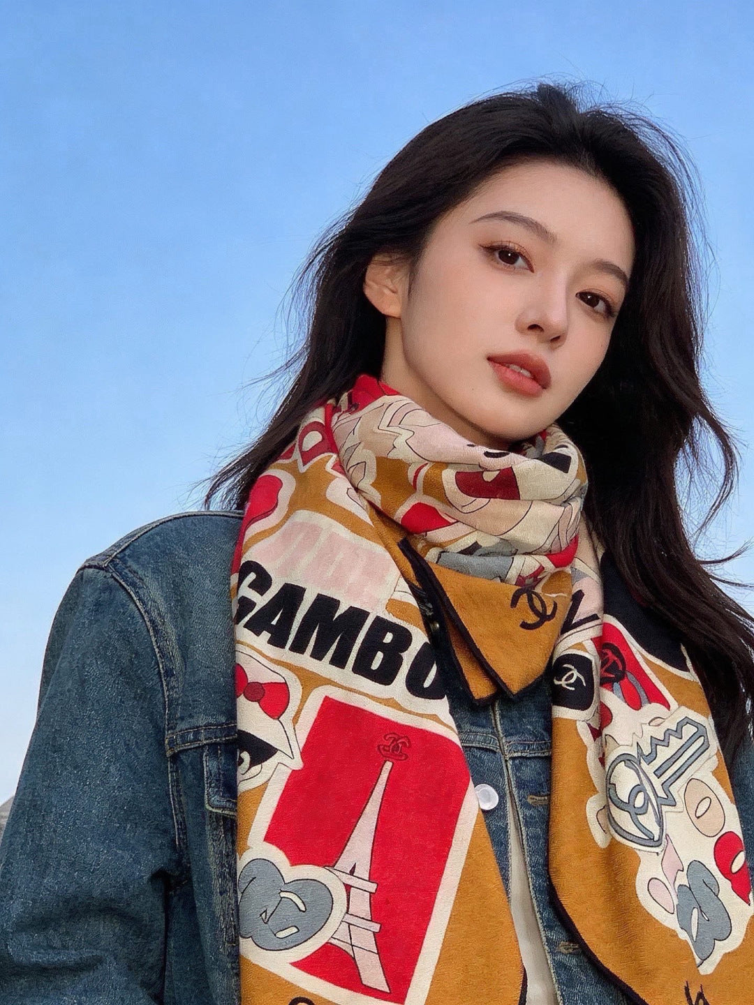 CHANEL 26S SCARF 135 IN CASHMERE AND SILK 309869