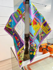 HERMES 26S PRINTED SQUARE SCARF 88 IN SILK 309943
