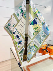 HERMES 26S PRINTED SQUARE SCARF 88 IN SILK 309944