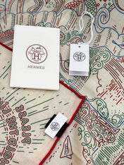 HERMES 26S PRINTED SQUARE  SCARF 135 IN SILK 311977