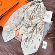 HERMES 26S PRINTED SQUARE SCARF 135 IN SILK 311978
