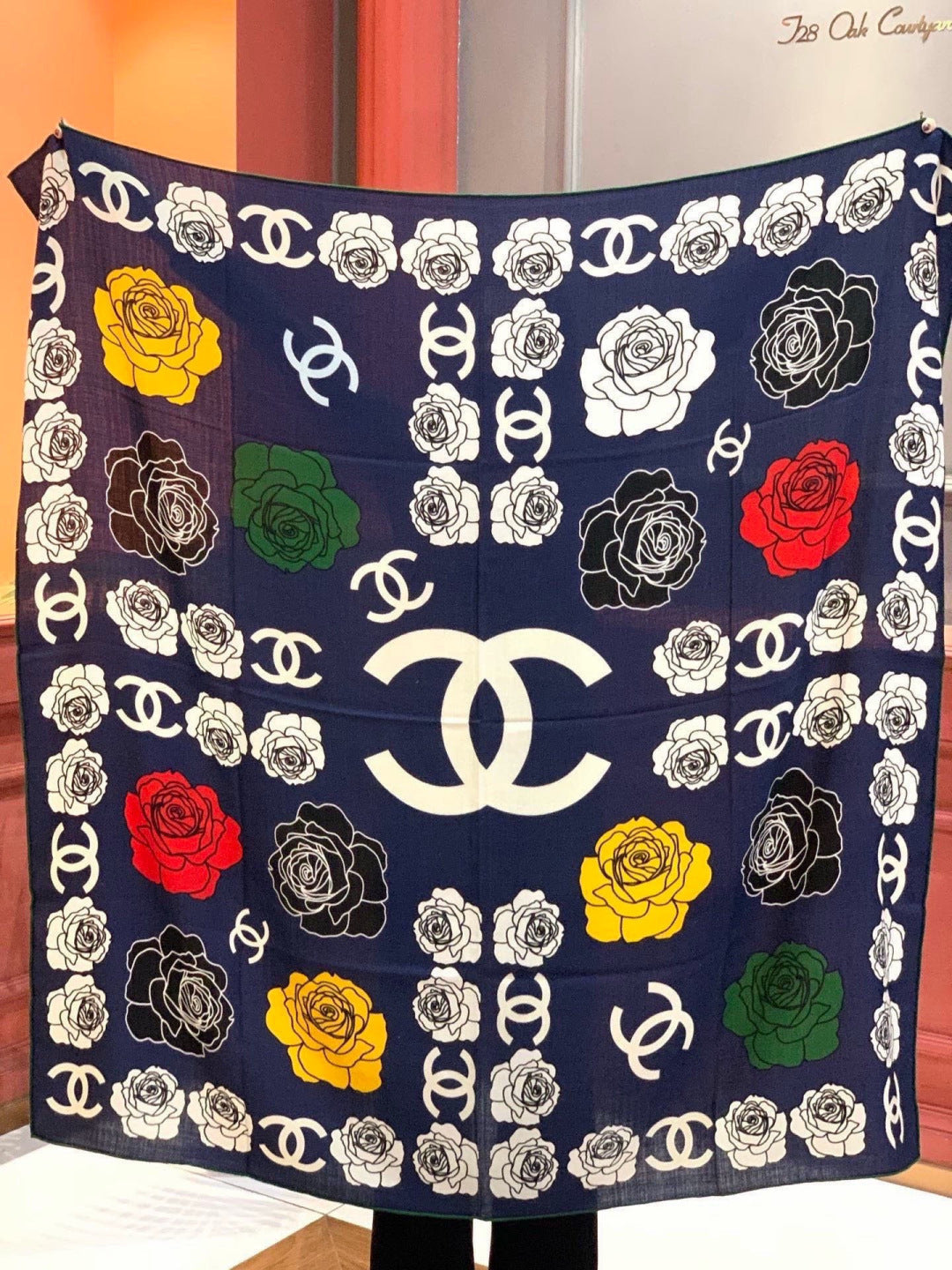 CHANEL 26S SCARF 140 IN SILK AND CASHMERE 313321