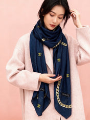 CHANEL 26S SCARF 135 IN SILK AND CASHMERE 313343