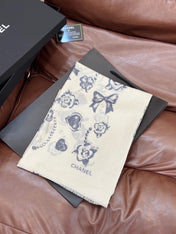 CHANEL 26S PRINTED SHAWL 200 IN SILK 313395