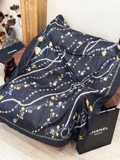CHANEL 26S PRINTED SHAWL 200 IN SILK 313405