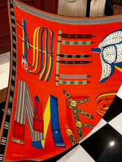 HERMES 26S SCARF 140 IN SILK AND CASHMERE 492441