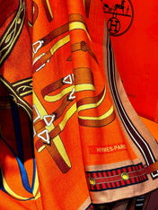 HERMES 26S SCARF 140 IN SILK AND CASHMERE 492441