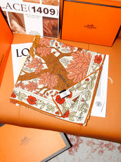 HERMES 26S SCARF 135 IN SILK AND CASHMERE 492457