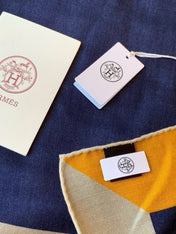 HERMES 26S SCARF 140 IN SILK AND CASHMERE 496038