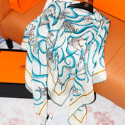 HERMES 26S SCARF 135 IN SILK AND CASHMERE 498487