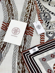 HERMES 26S SCARF 140 IN SILK AND CASHMERE 498494