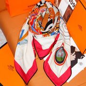 HERMES 26S SCARF 140 IN SILK AND CASHMERE 498507