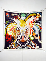 HERMES 26S SCARF 140 IN SILK AND CASHMERE 498508