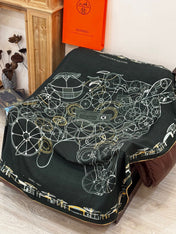 HERMES 26S SCARF 140 IN SILK AND CASHMERE 499914