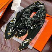 HERMES 26S SCARF 140 IN SILK AND CASHMERE 499914
