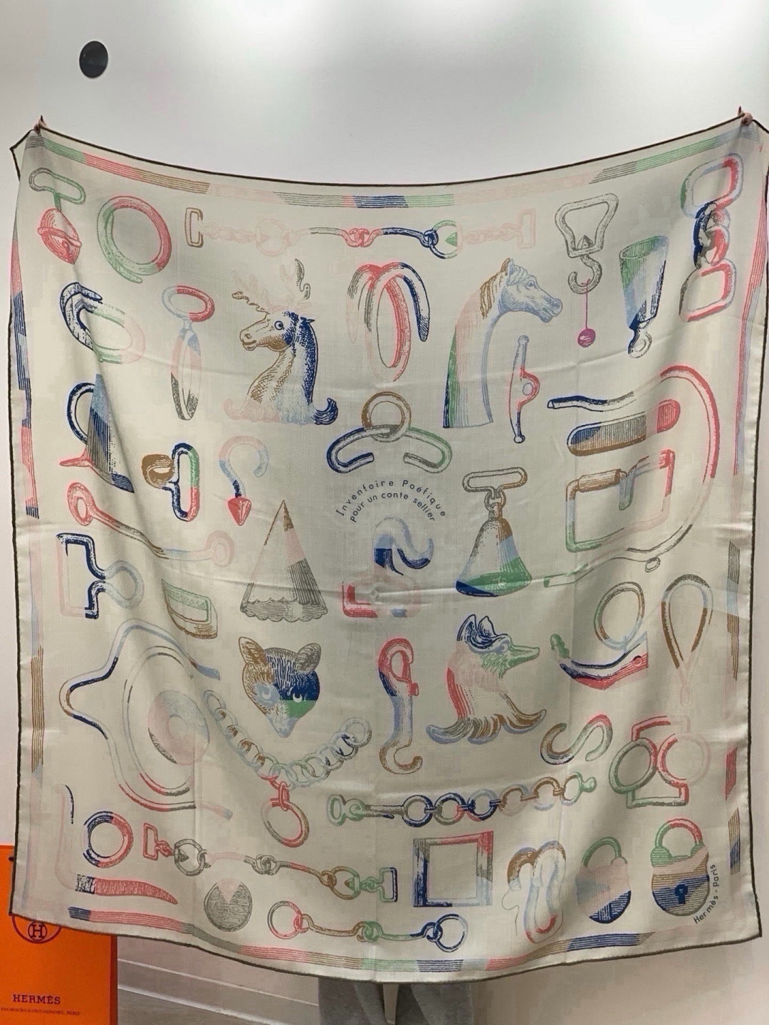 HERMES 26S SCARF 135 IN SILK AND CASHMERE 499945