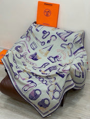 HERMES 26S SCARF 135 IN SILK AND CASHMERE 499946