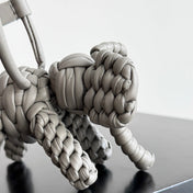BOTTEGA VENETA 25S DAMEN ELEPHANT CHARM IN GREIGE CALFSKIN
