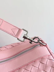 BOTTEGA VENETA 25S INTRECCIATO CABIN DUFFLE 55 IN LIGHT PINK CALFSKIN