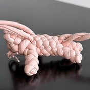 BOTTEGA VENETA 25S CAT CHARM IN LIGHT PINK CALFSKIN