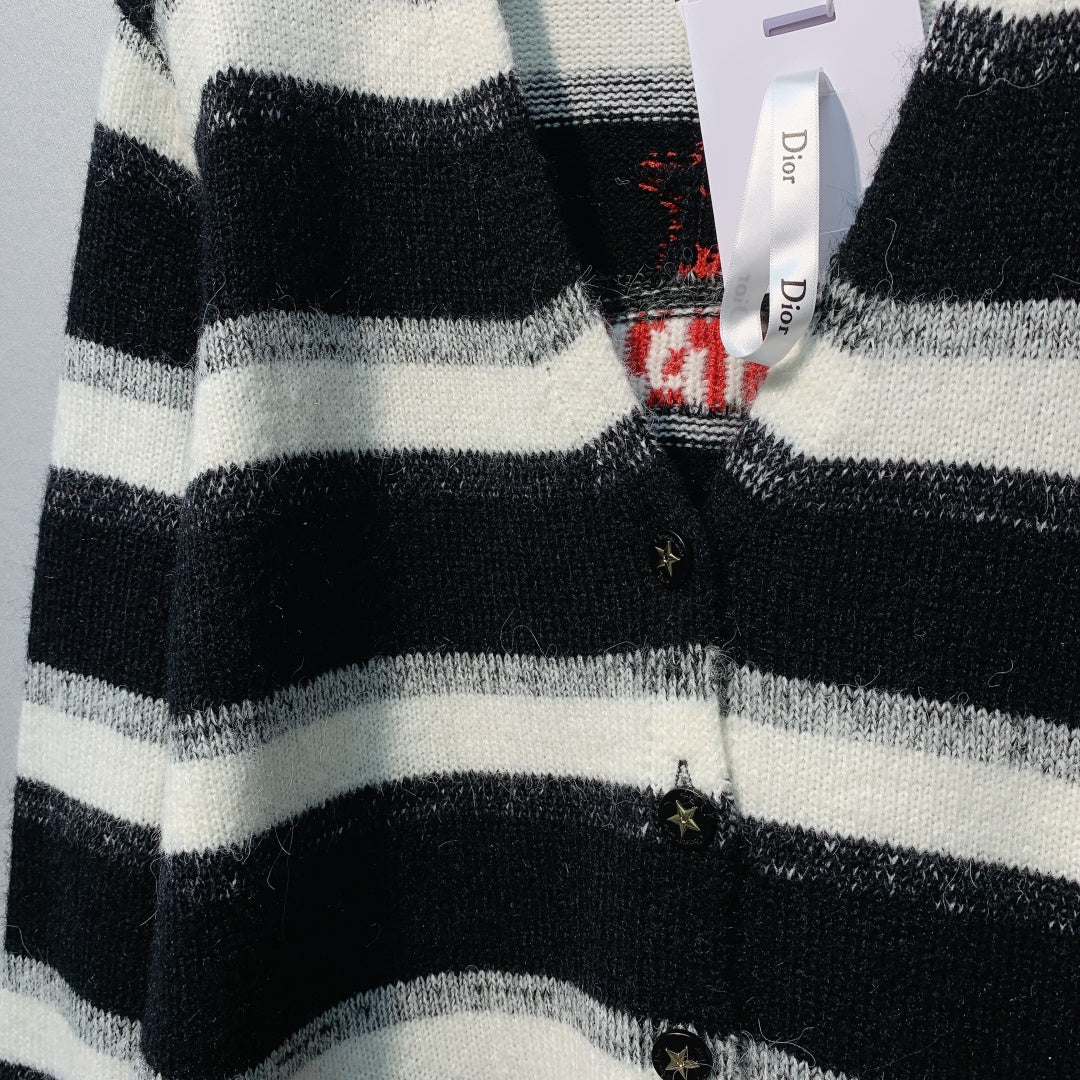 DIOR 26S STRIPED V-NECK CARDIGAN 998