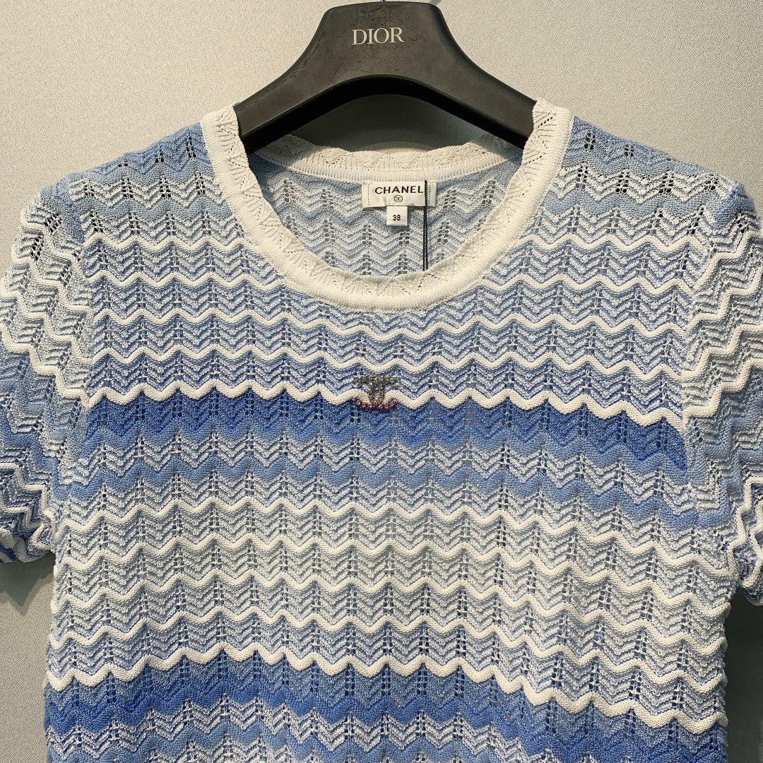 CHANEL 26S SHORT-SLEEVE KNIT TOP STYLE 1109